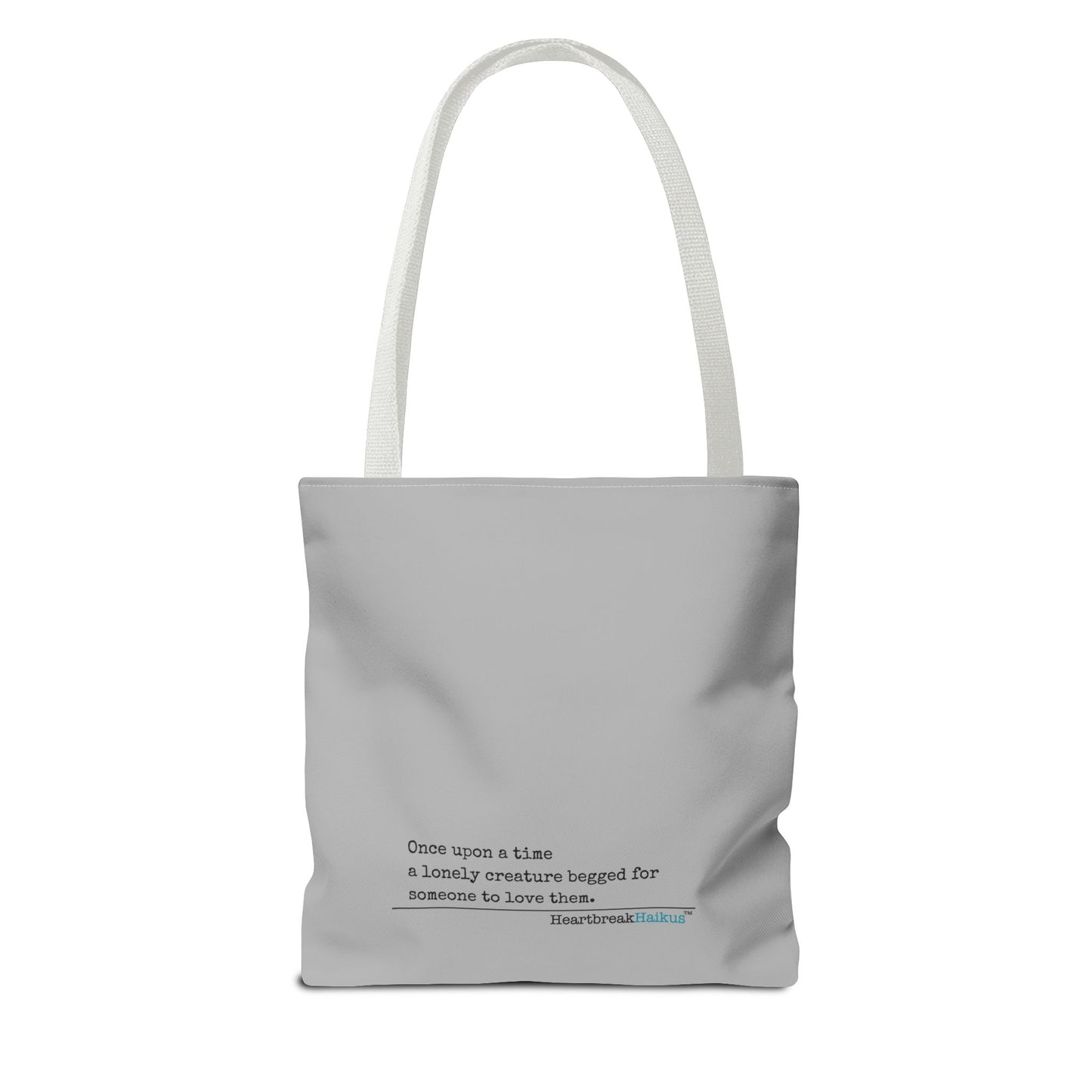 A Lonely Creature Begged Frankenstein Haiku - Tote Bag (Dual-sided print in light grey)