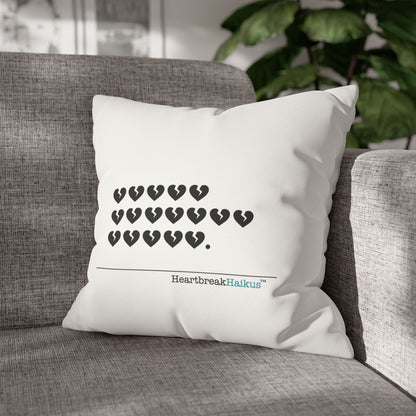 "Hieroglyph Heartbreak Haiku" Faux Suede Square Pillowcase