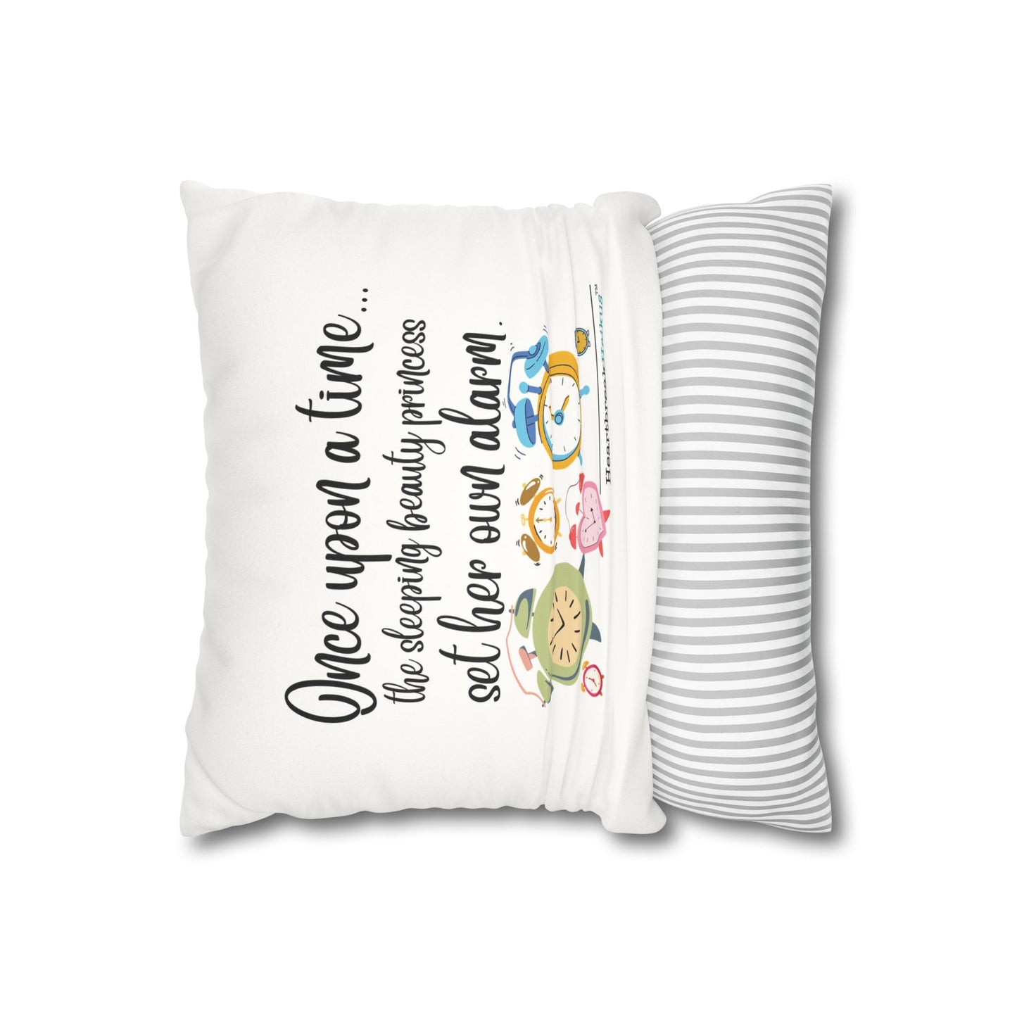 "Sleeping Beauty's Alarm" Faux Suede Square Pillowcase