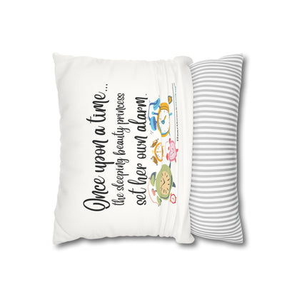 "Sleeping Beauty's Alarm" Faux Suede Square Pillowcase