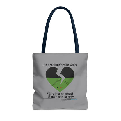 The Creature's Wife Wails Frankenstein Haiku - Tote Bag (Stone Grey)