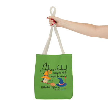 Abracadabra Sang the Witch Haiku - Tote Bag (Dual-sided print in Avocado Green)