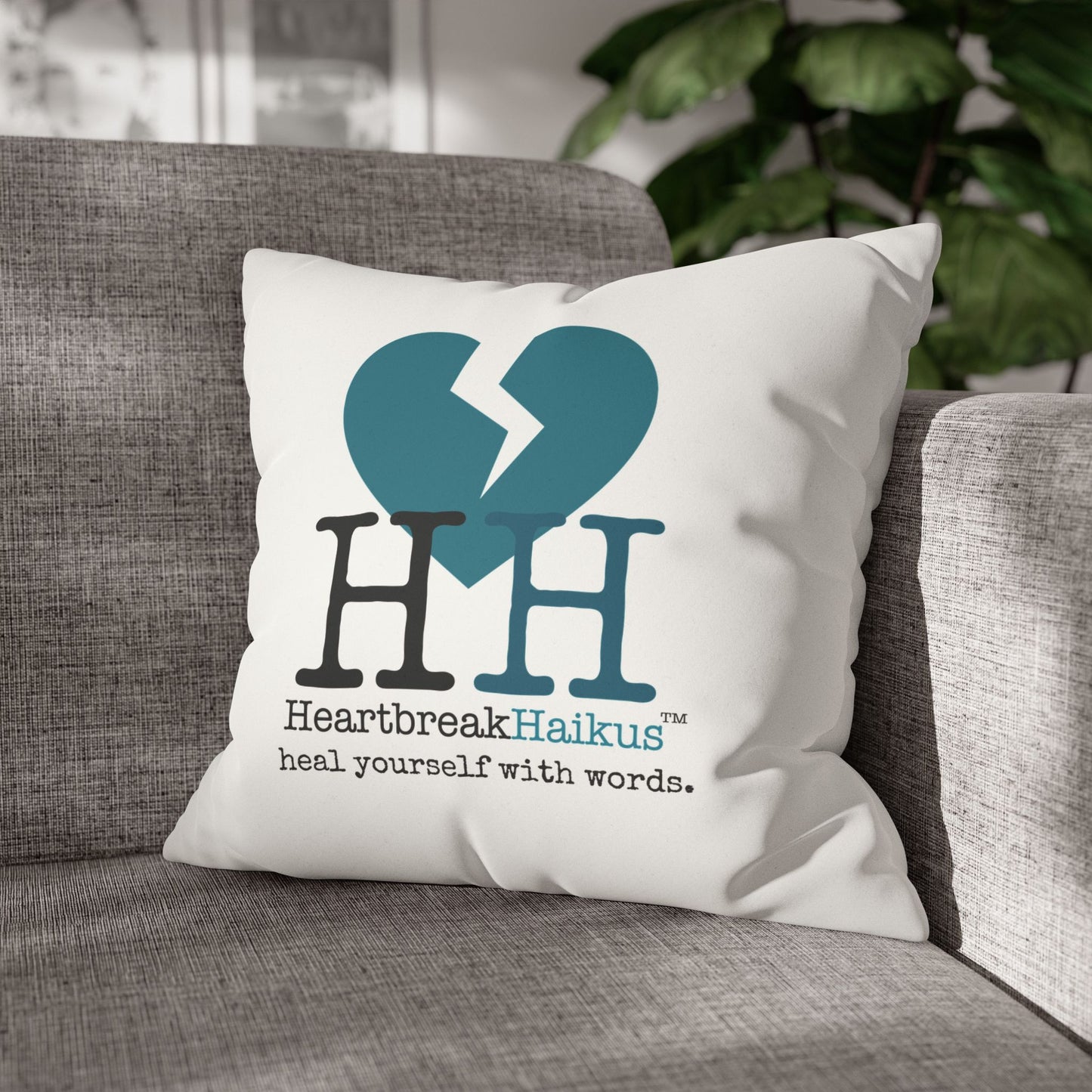 "Heal yourself with words." Faux Suede Square Pillowcase