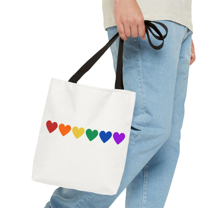 Rainbow Hearts Tote Bag (Single Row) - Only Hearts Collection
