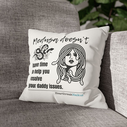 Medusa and Your Daddy Haiku - Faux Suede Square Pillowcase