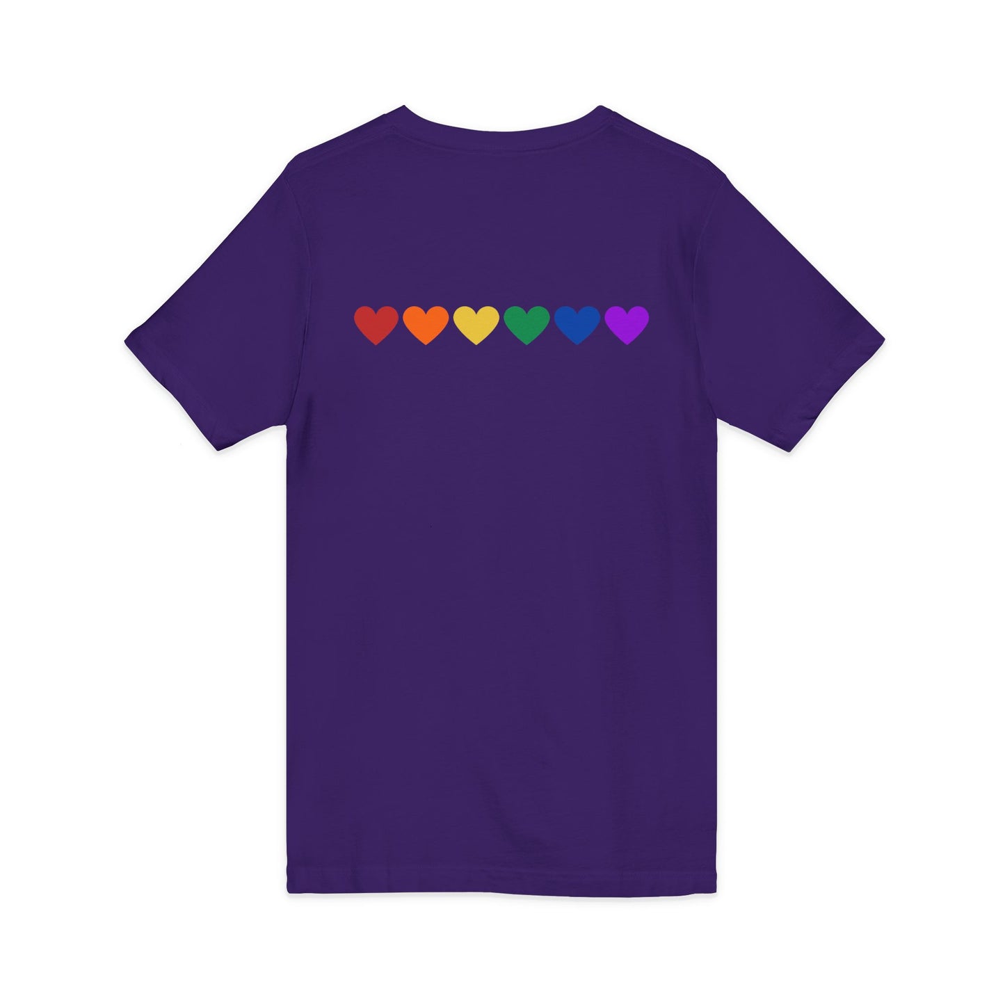 Rainbow Hearts - Jersey Short Sleeve V-Neck Tee