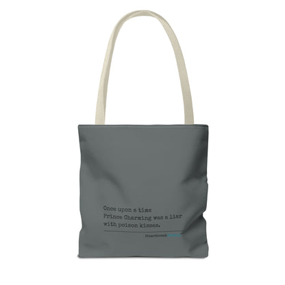 Prince Charming's Poison Kisses Haiku - Tote Bag (Dual-sided print in Moody Grey)