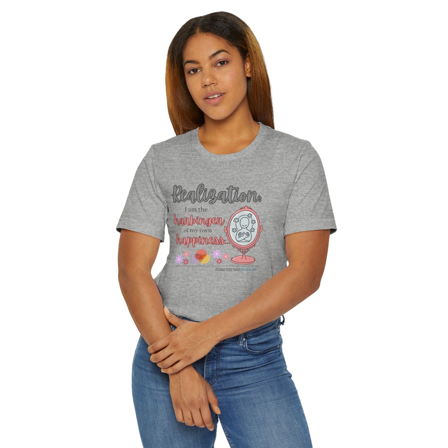 Harbinger of Happiness Haiku - Lightweight Jersey T-Shirt