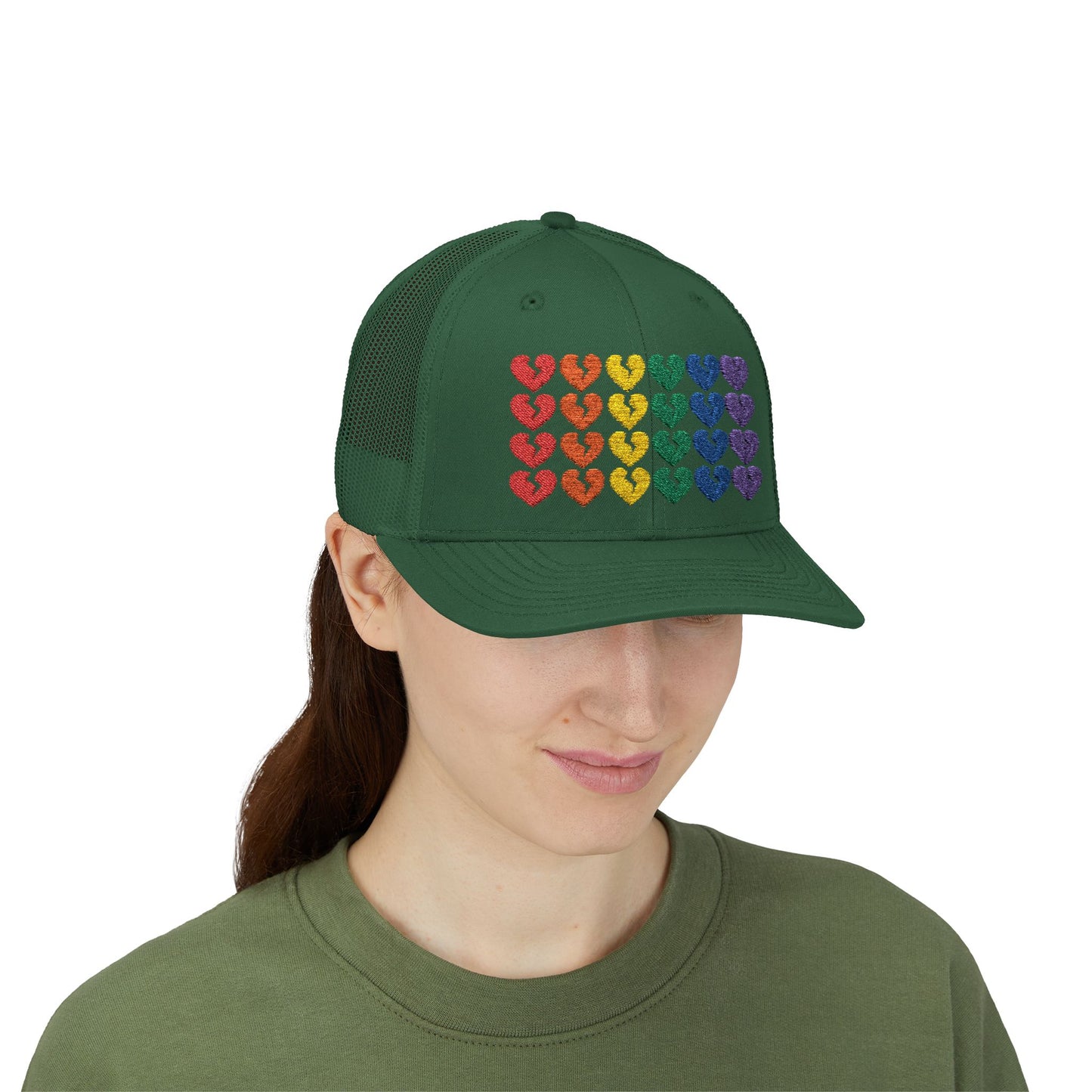 Rainbow Heartbreak Collection - Embroidered Trucker Hat (Only Hearts Collection)