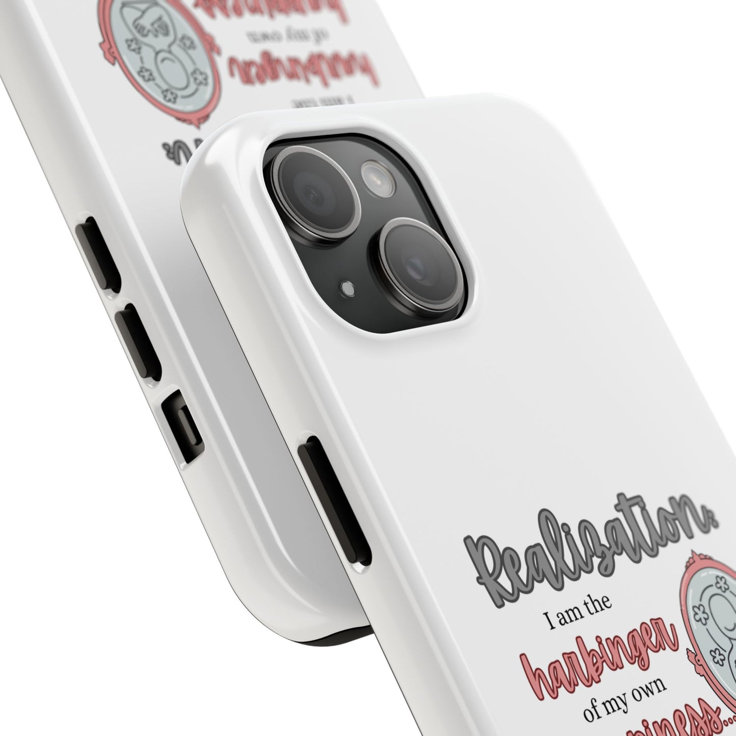 Harbinger of Happiness Tough Phone Cases (white), iPhone 11-16 or Samsung Galaxy S21-S24