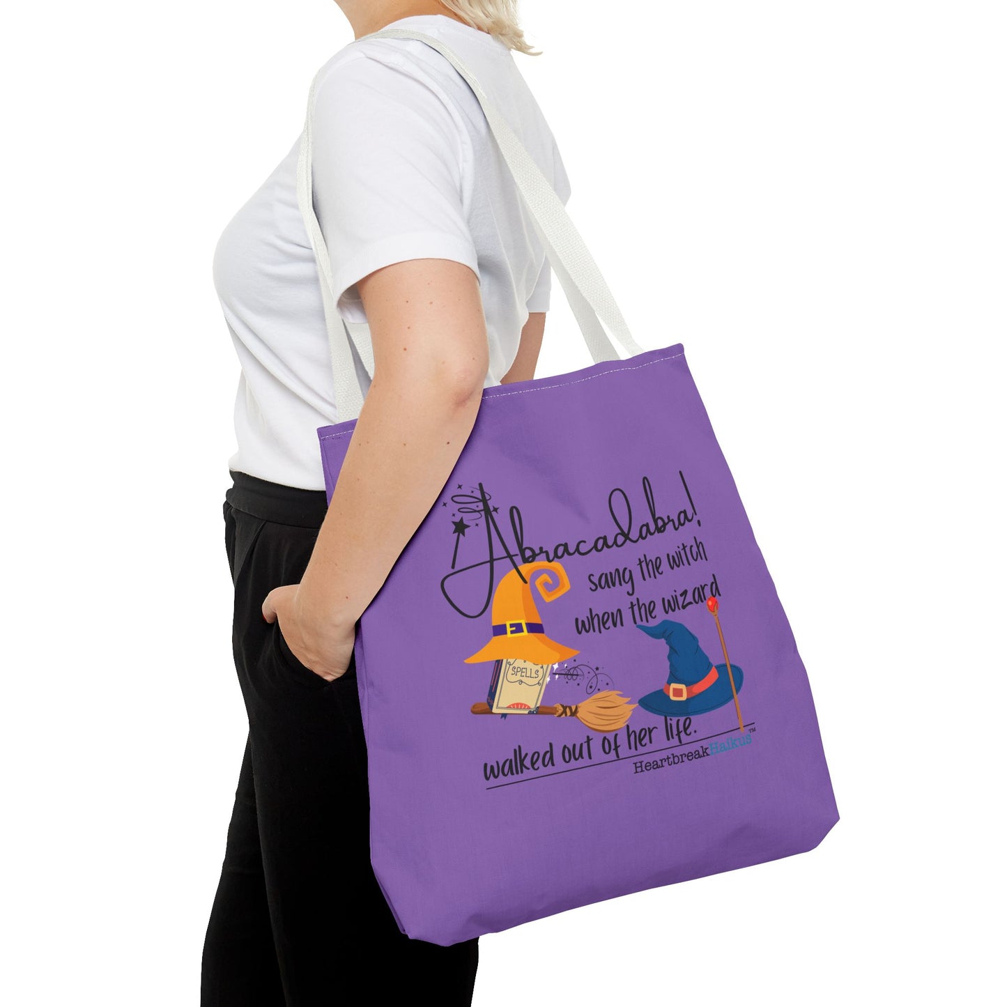 Abracadabra Sang the Witch Haiku - Tote Bag (Dual-sided print in Purple Grape)