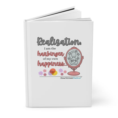 Harbinger of Happiness Haiku - Hardcover Journal in White
