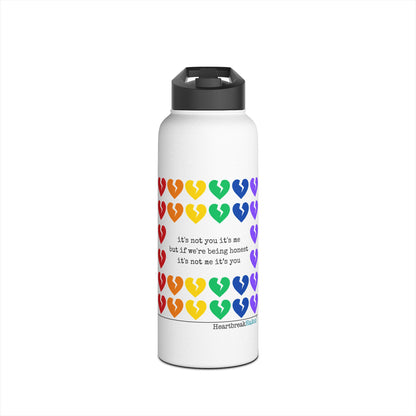 Copy of It's Not Me/You Haiku - Stainless Steel Water Bottle (Rainbow Heartbreak Collection)