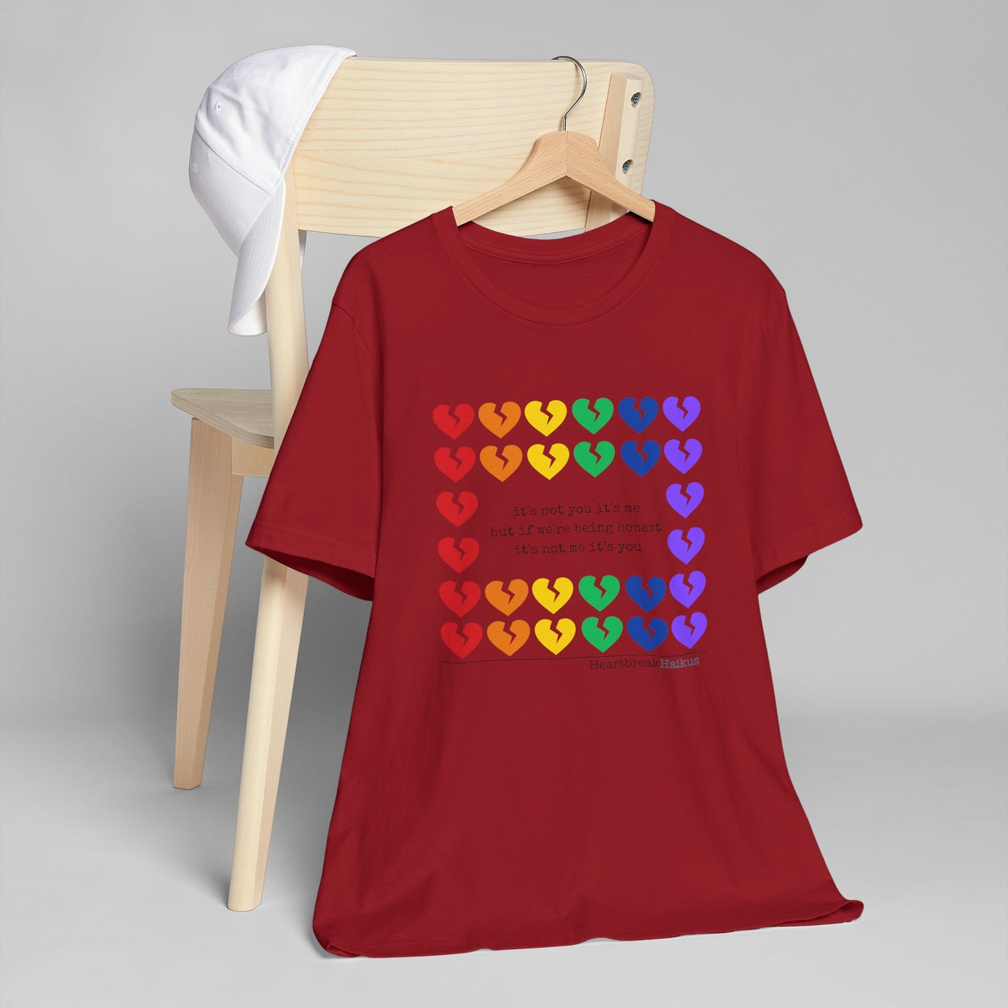 It's Not Me/You Haiku - Unisex Jersey T-Shirt  (Rainbow Hearts Collection)
