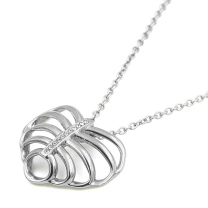 Elegant Ribcage Necklace Heart Pendant Design with Crystal