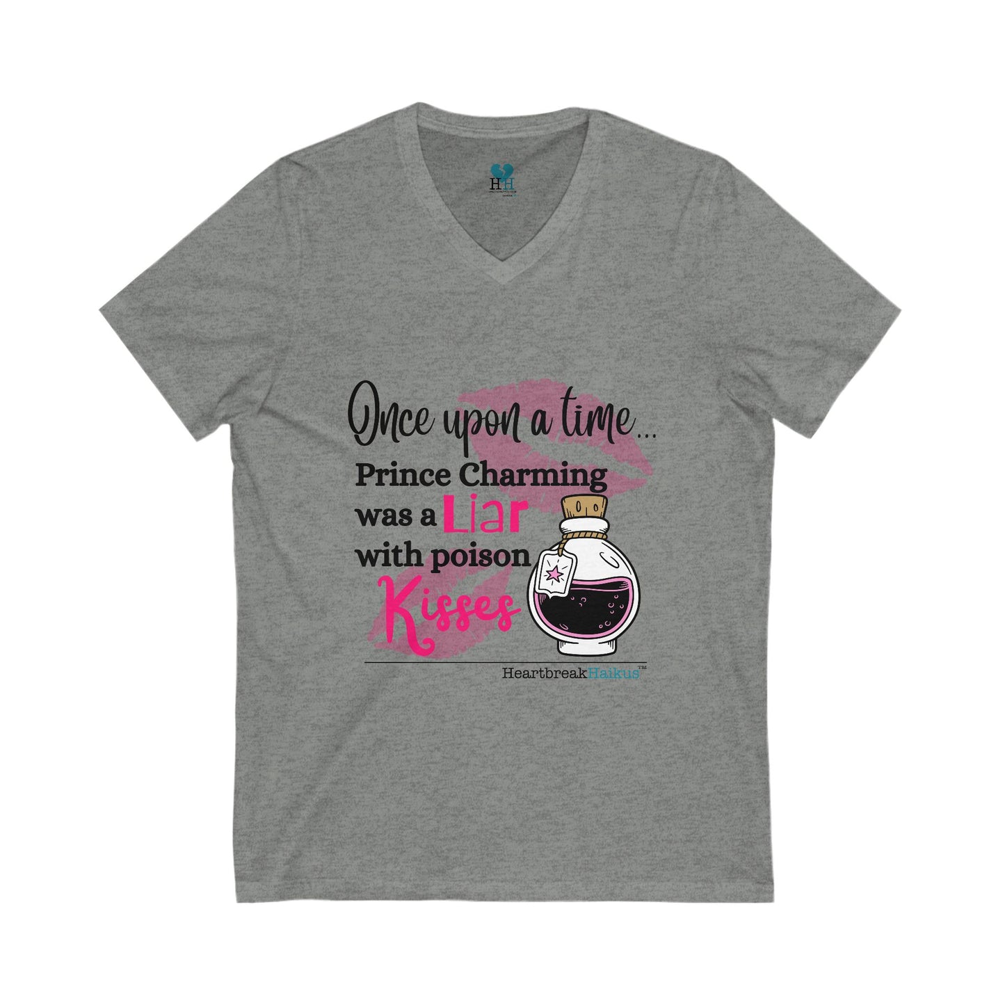 Prince Charming's Poison Kisses - Unisex Jersey Short Sleeve V-Neck Tee