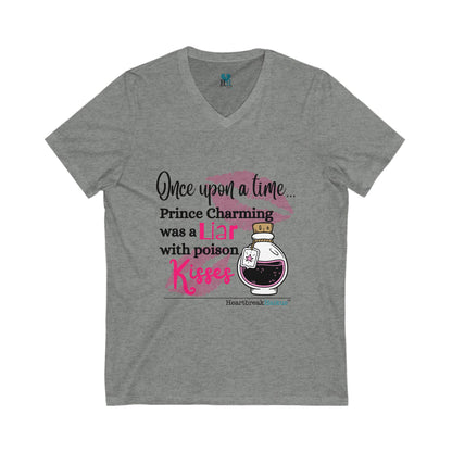 Prince Charming's Poison Kisses - Unisex Jersey Short Sleeve V-Neck Tee
