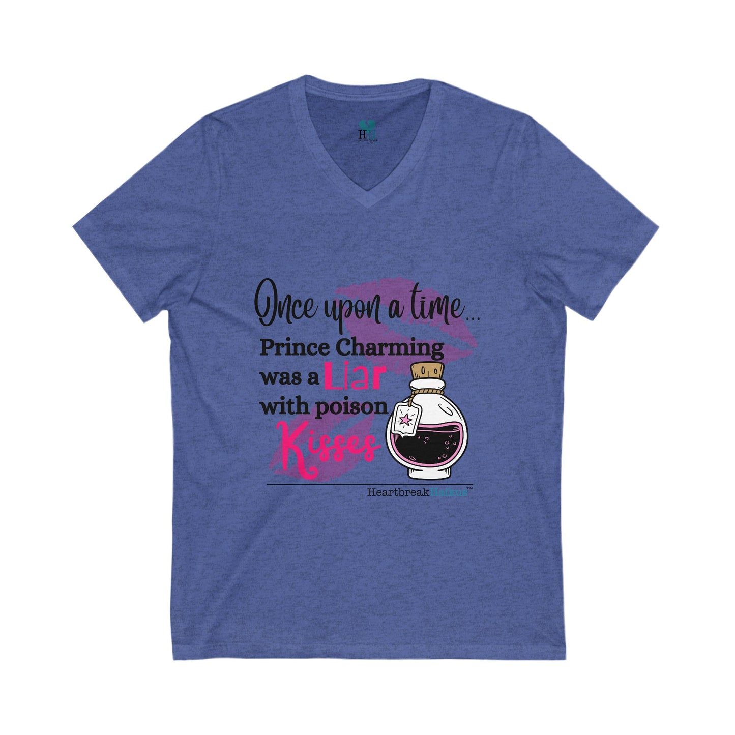 Prince Charming's Poison Kisses - Unisex Jersey Short Sleeve V-Neck Tee