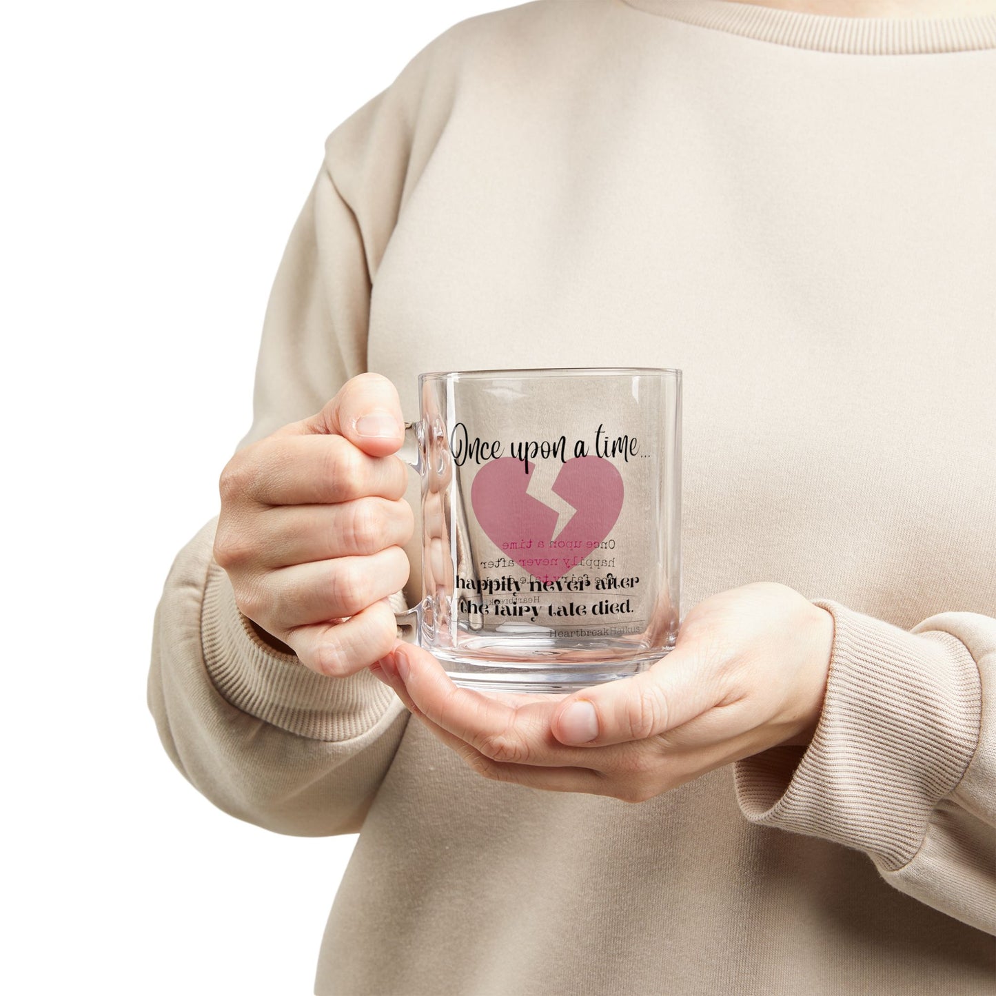 The Fairy Tale Died Haiku Glass Mug - 10oz, Perfect Gift for Coffee Lovers