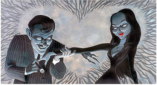 Morticia and Gomez Addams Valentine Lust - Art Print by Bob Lizarraga