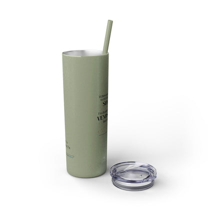 Safer as Pluto Haiku - Skinny Venti Tumbler with Eco-Friendly, Reusable, Matching Straw, 20oz