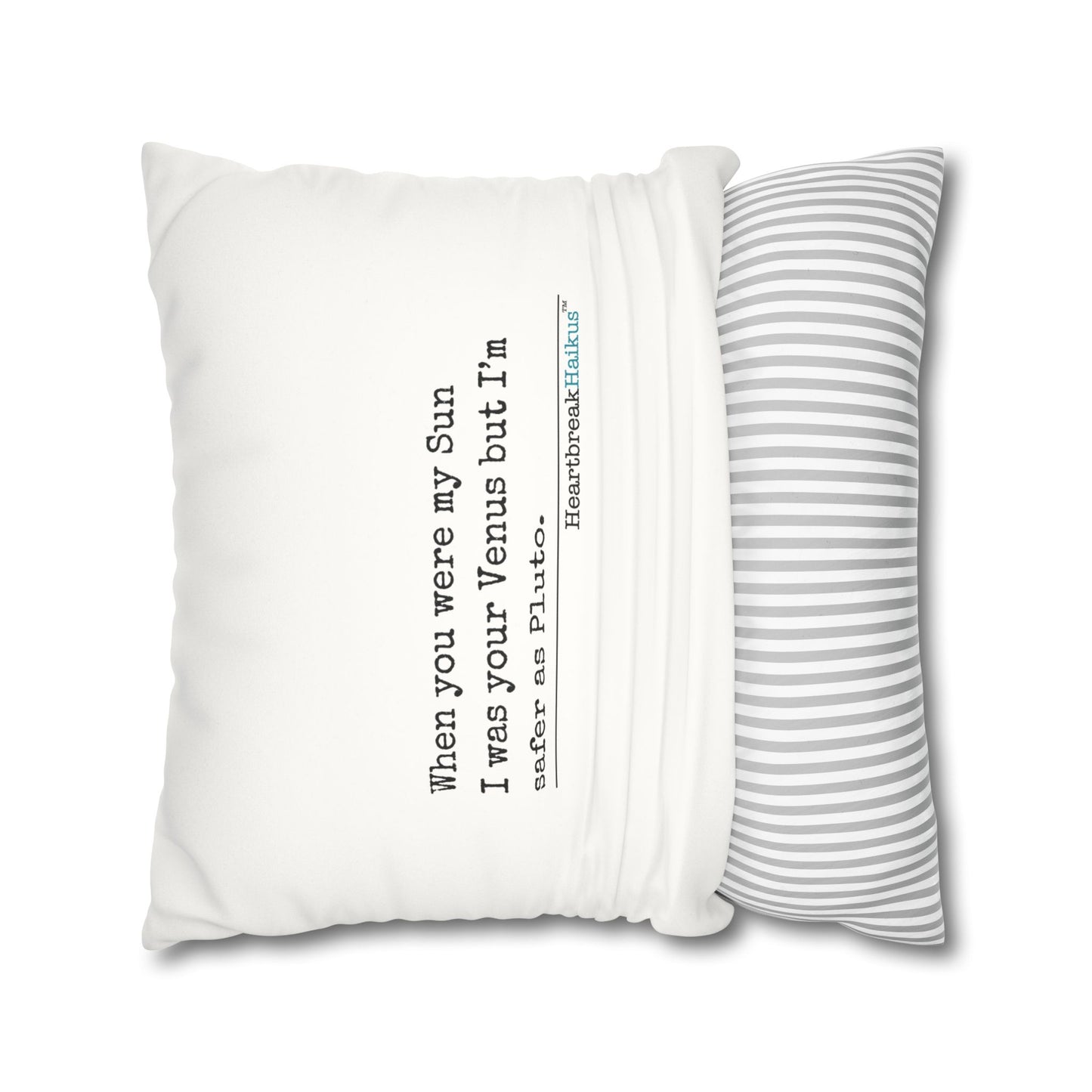 Safer as Pluto Haiku - Faux Suede Square Pillowcase