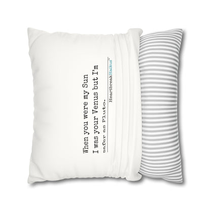 Safer as Pluto Haiku - Faux Suede Square Pillowcase