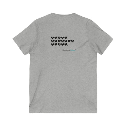 Hieroglyph Heartbreak Haiku. Unisex Jersey Short Sleeve V-Neck Tee