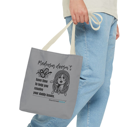 Medusa and Your Daddy Haiku - Tote Bag (Dual-sided print in Stone Grey)
