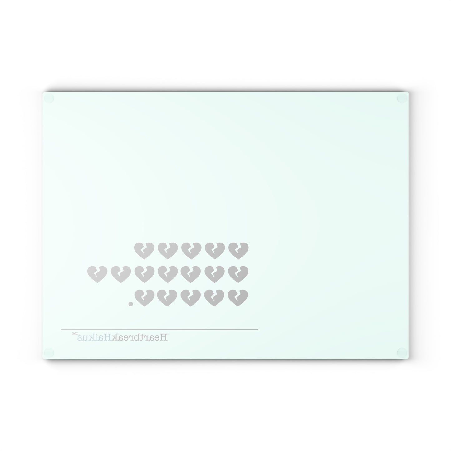 Hieroglyph Heartbreak Haiku Glass Cutting/Charcuterie/Serving Board