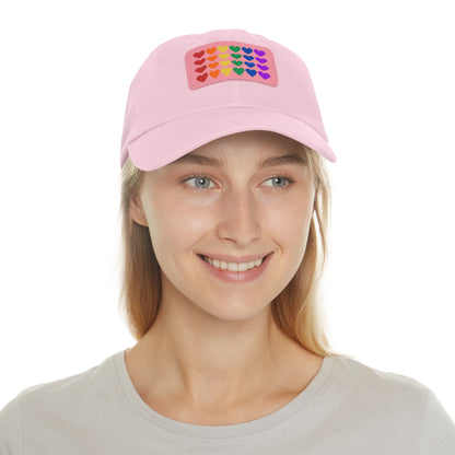 Rainbow Hearts - Adjustable Baseball Cap (4-Rows Design)