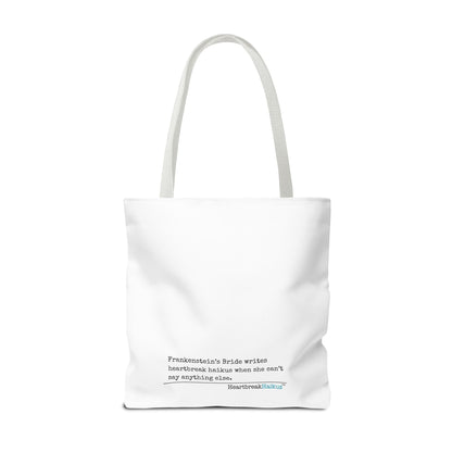 Frankenstein's Bride Writes Heartbreak Haikus - Tote Bag (Dual-sided print in Snow White)
