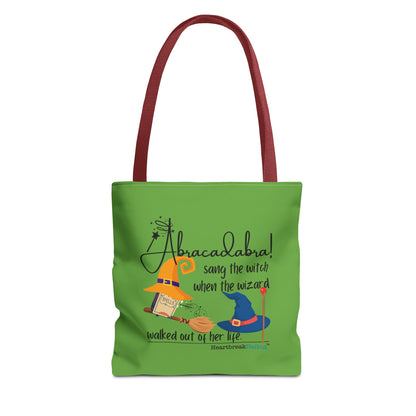 Abracadabra Sang the Witch Haiku - Tote Bag (Dual-sided print in Avocado Green)
