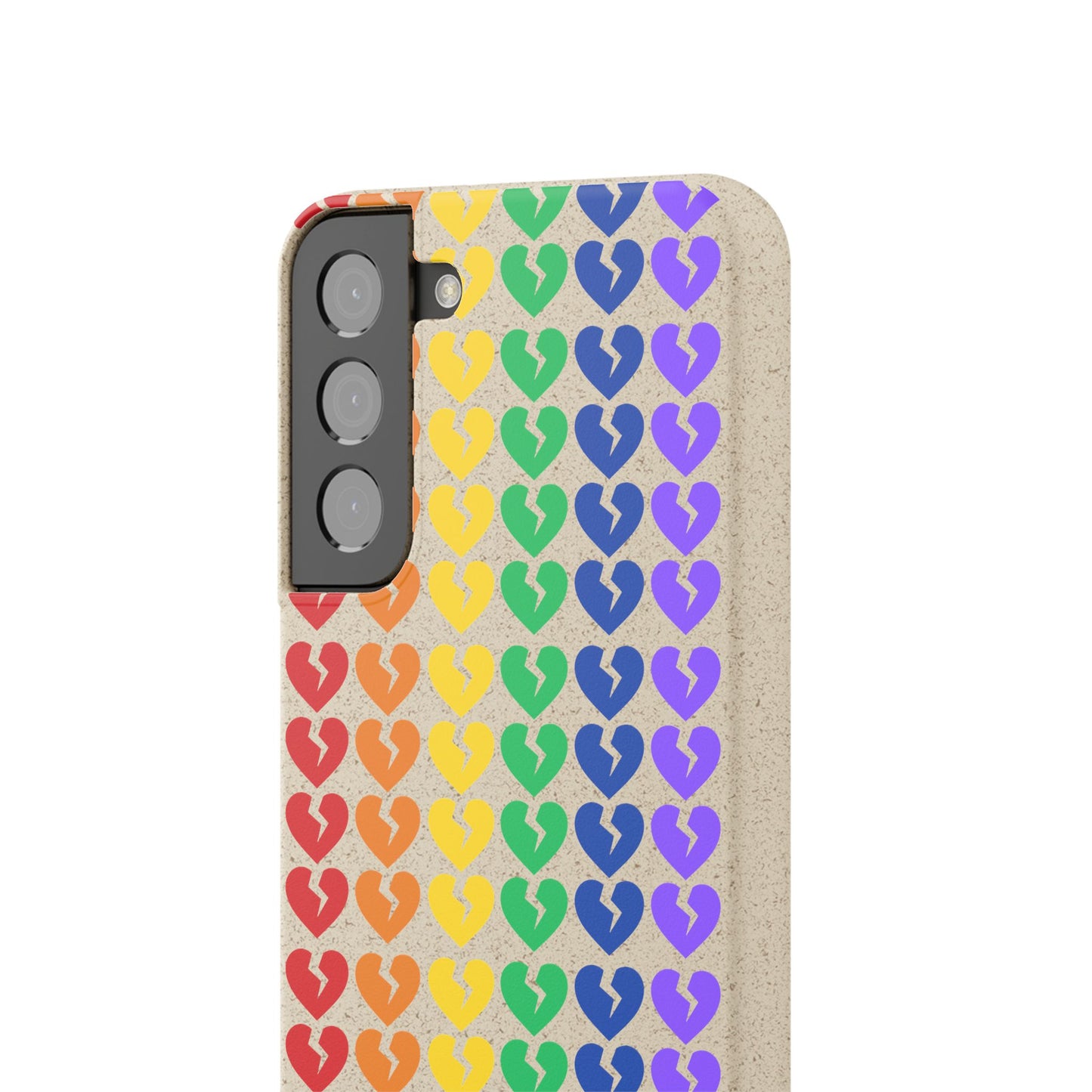 Rainbow Hearts Collection Pattern - Biodegradable Phone Case, Eco-Friendly Phone Cover (Only Hearts Collection)