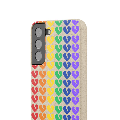 Rainbow Hearts Collection Pattern - Biodegradable Phone Case, Eco-Friendly Phone Cover (Only Hearts Collection)