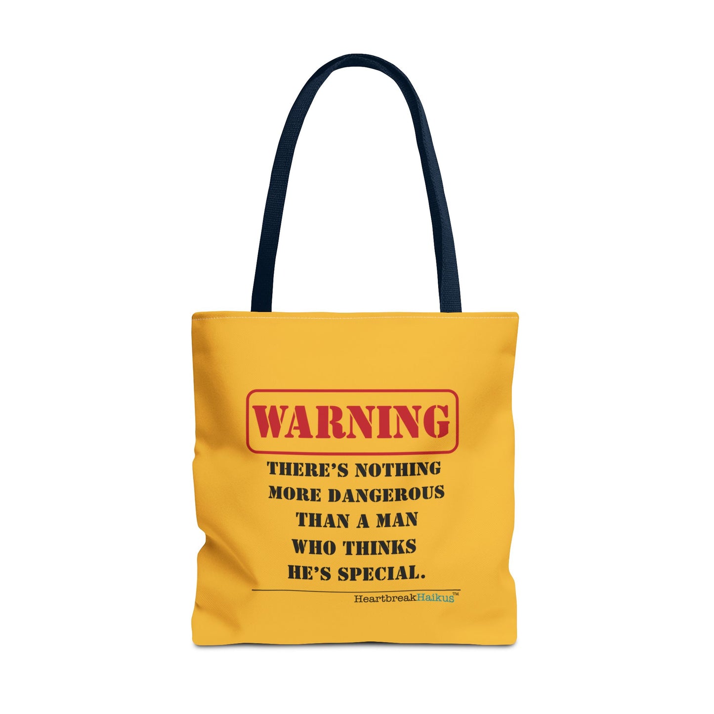 Warning: Dangerous Special Man Haiku Tote Bag (dual-sided design in Yellow Gold)