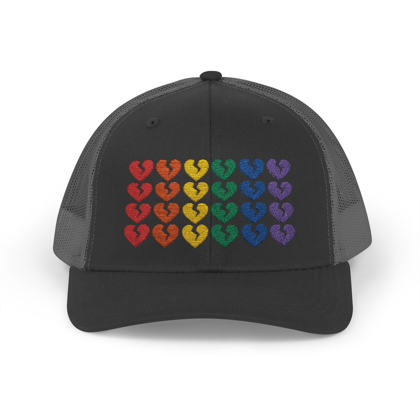 Rainbow Heartbreak Collection - Embroidered Trucker Hat (Only Hearts Collection)