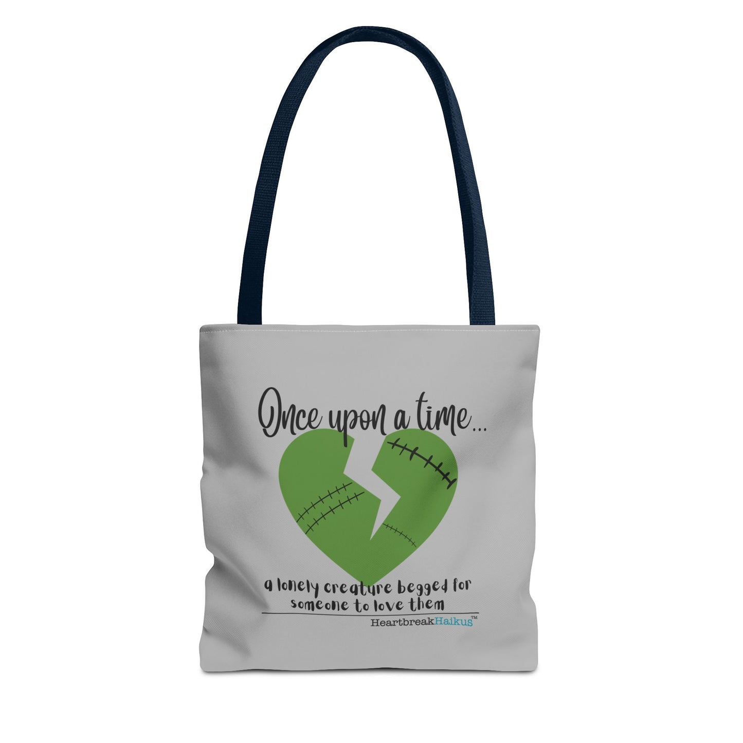 A Lonely Creature Begged Frankenstein Haiku - Tote Bag (Dual-sided print in light grey)