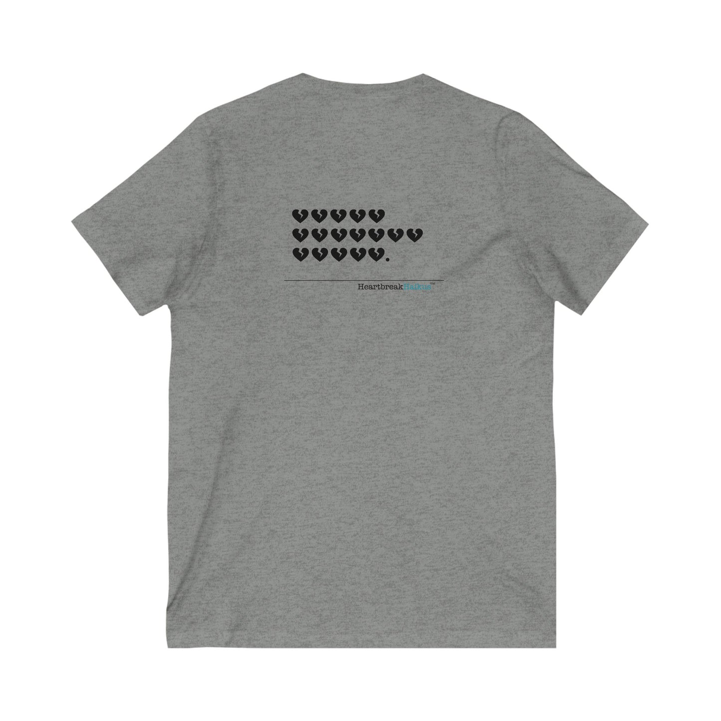 Hieroglyph Heartbreak Haiku. Unisex Jersey Short Sleeve V-Neck Tee