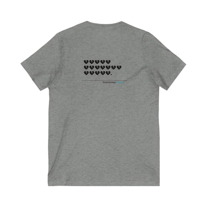Hieroglyph Heartbreak Haiku. Unisex Jersey Short Sleeve V-Neck Tee