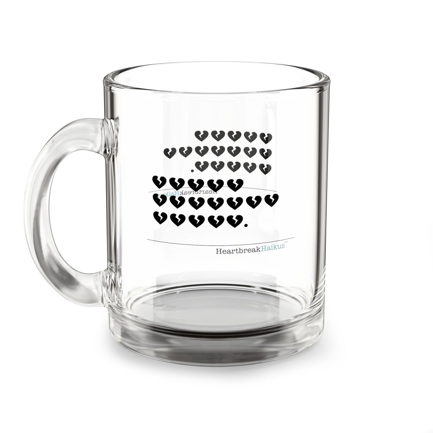 Hieroglyph Heartbreak Haiku Glass Mug - 10oz, Perfect Gift for Coffee Lovers