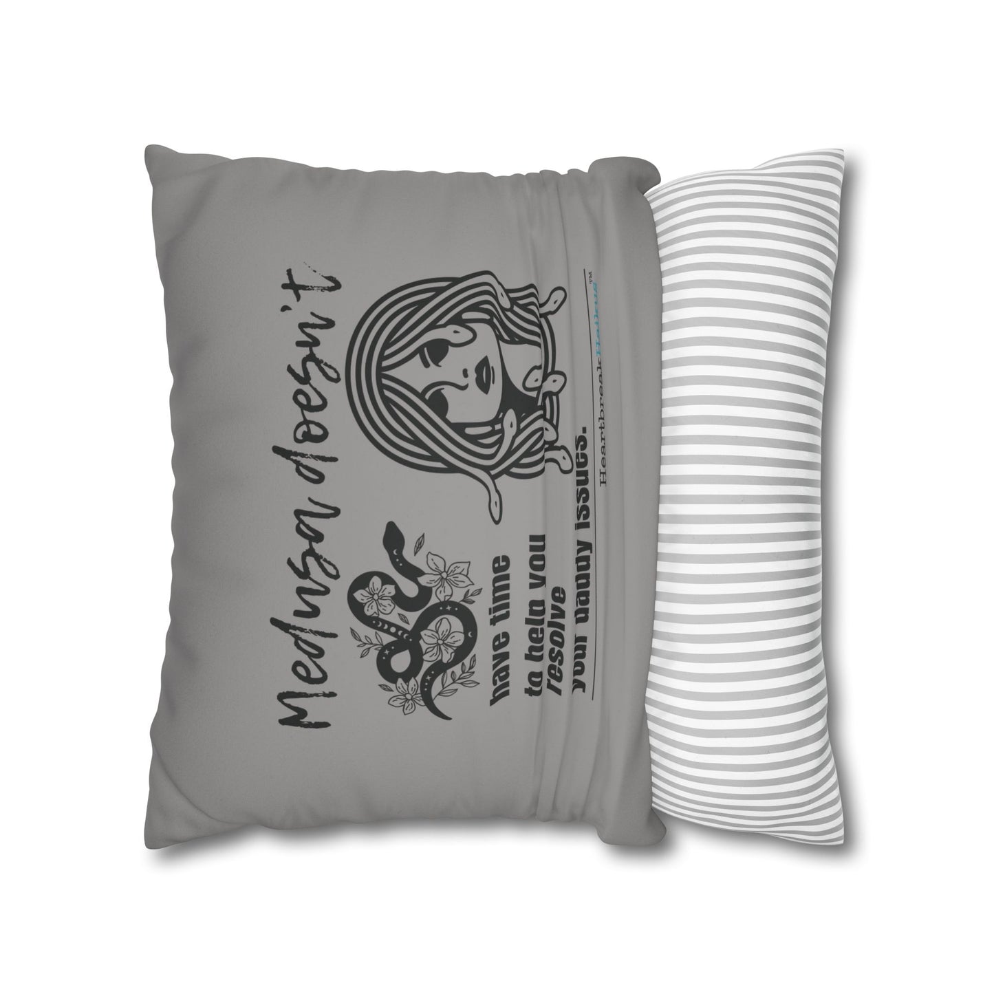 Medusa and Your Daddy Haiku - Faux Suede Square Pillowcase (Slate Gray)