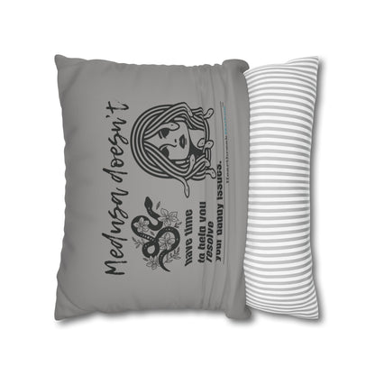 Medusa and Your Daddy Haiku - Faux Suede Square Pillowcase (Slate Gray)