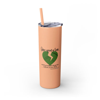 A Lonely Creature Begged Frankenstein Haiku - Skinny Venti Tumbler with Eco-Friendly, Reusable, Matching Straw, 20oz
