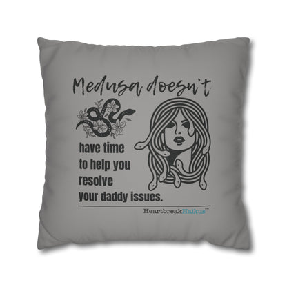 Medusa and Your Daddy Haiku - Faux Suede Square Pillowcase (Slate Gray)