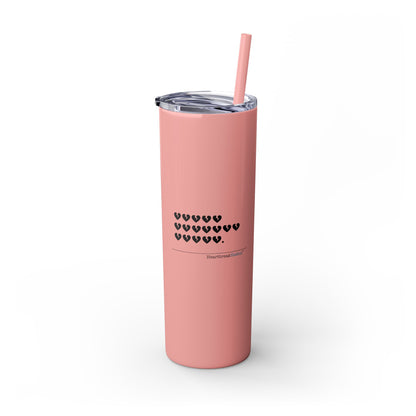 Hieroglyph Heartbreak Haiku - Skinny Tumbler with Eco-Friendly, Reusable, Matching Straw, 20oz