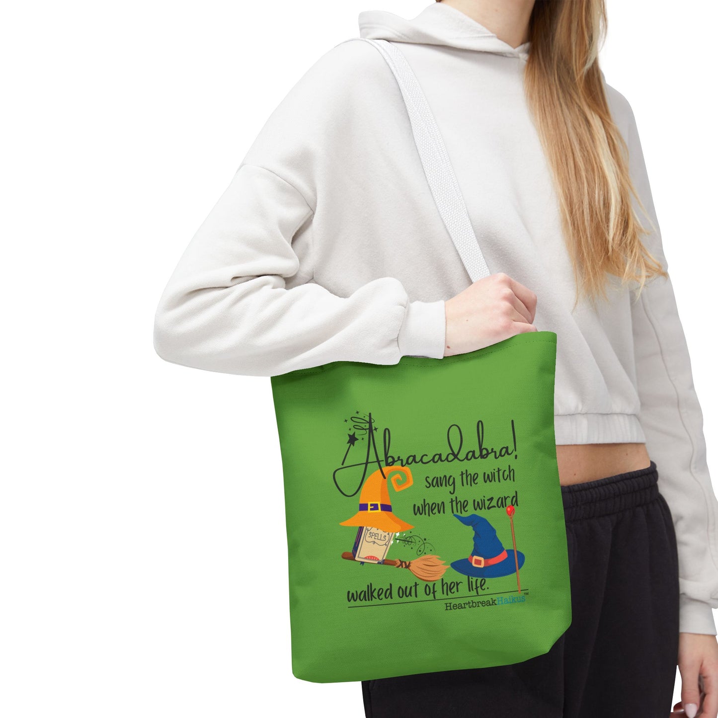 Abracadabra Sang the Witch Haiku - Tote Bag (Dual-sided print in Avocado Green)