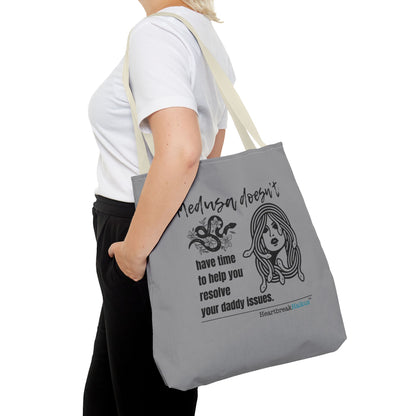 Medusa and Your Daddy Haiku - Tote Bag (Dual-sided print in Stone Grey)