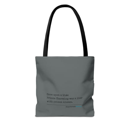 Prince Charming's Poison Kisses Haiku - Tote Bag (Dual-sided print in Moody Grey)
