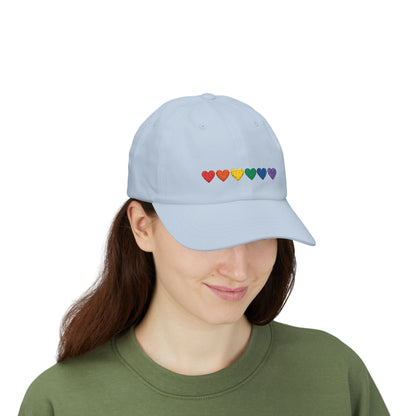 Embroidered Rainbow Hearts - Classic Adjustable Cap (Only Hearts Collection)